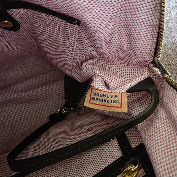 Dooney & Bourke Croco Embossed Leather Domed Satchel Bag Cognac Brown Tmoro VTG - Picture 7 of 16